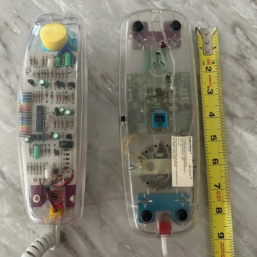 Radio Shack Retro Clear Wired Phone with Multicolor Accents